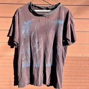 Men's Distressed Black T-Shirt